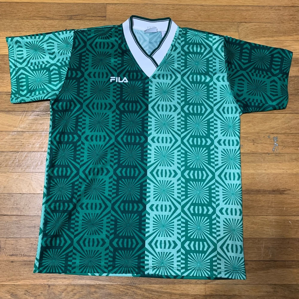 Vintage Fila Green Soccer Jersey Size Large